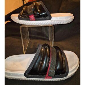 Jordan Hydro 13 Retro Black White Red Slide Sandals Mens Size 11
